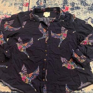 Maeve Floral Patterned Navy Blouse
